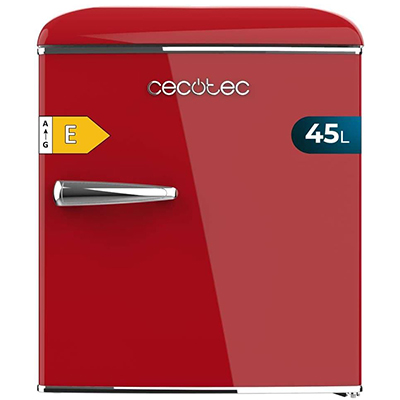 Cecotec Bolero Retro 45L Nevera pequeña – Mini Frigorífico Rojo